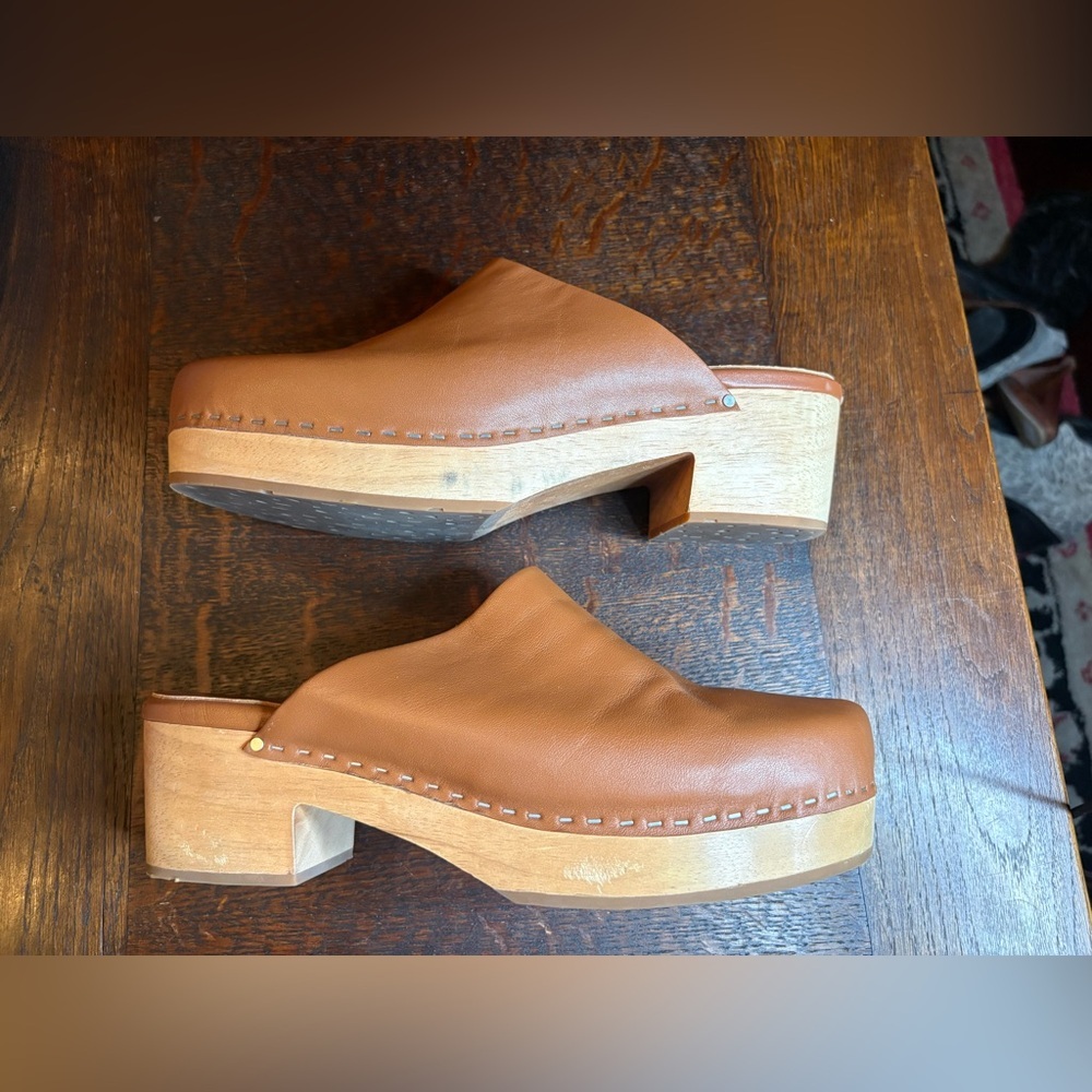 Charlotte Stone Luggage Marlo Clogs - Size 12 - Picture 6 of 14